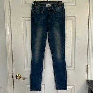 Paige Denim Jeans, Haxton ankle style, Sz 25, Medium blue.